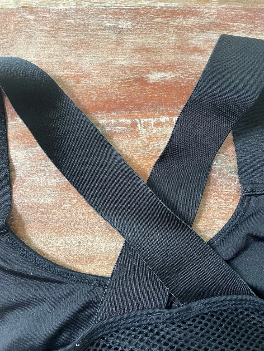 ALO Yoga Black Mesh-Panel Sports Bra